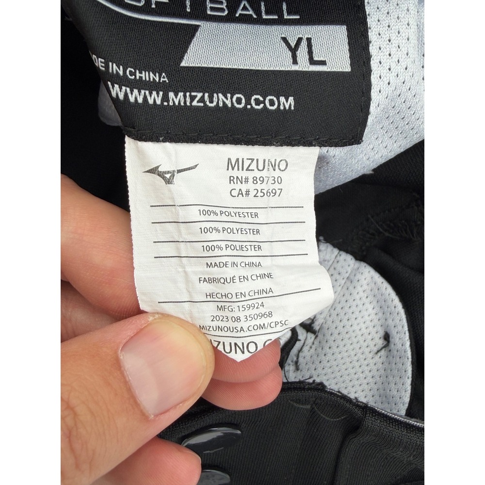Mizuno Softball Pants Youth Large Black Knicker Style Athletic Baseball 159924 - Picture 4 of 4